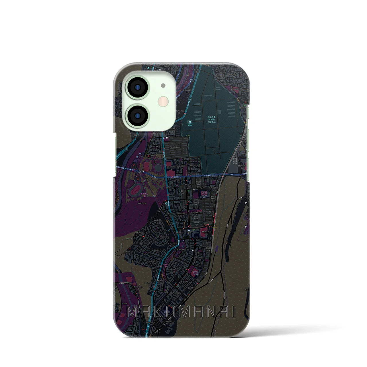 【真駒内(北海道)】地図柄iPhoneケース(バックカバータイプ)
