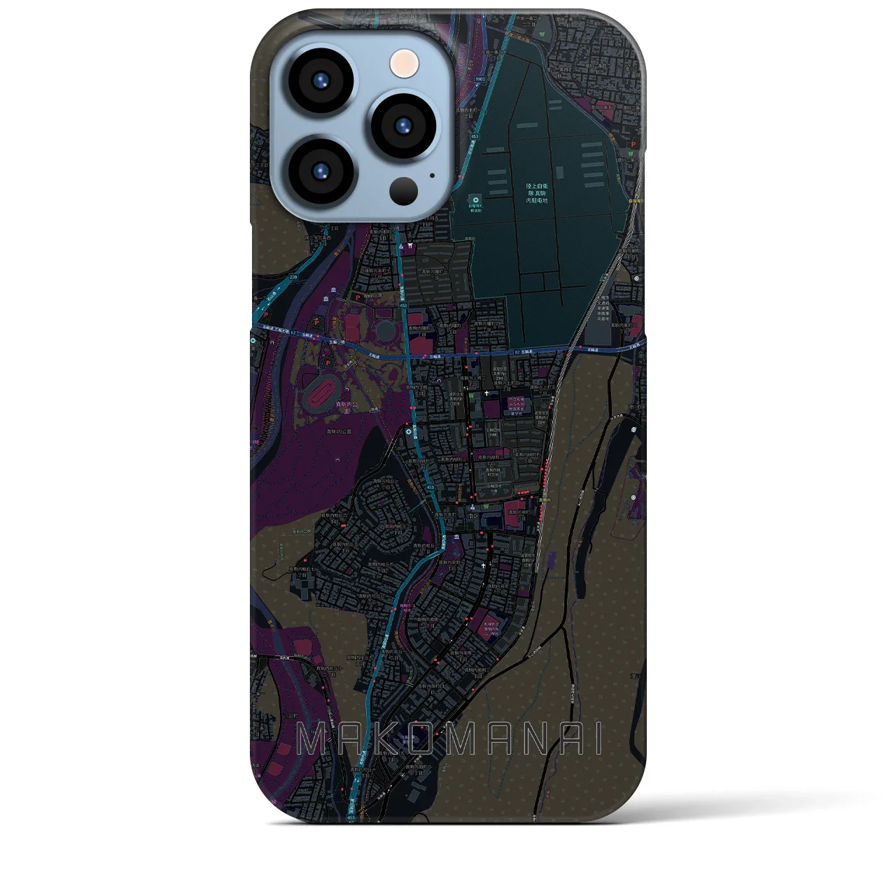 【真駒内(北海道)】地図柄iPhoneケース(バックカバータイプ)