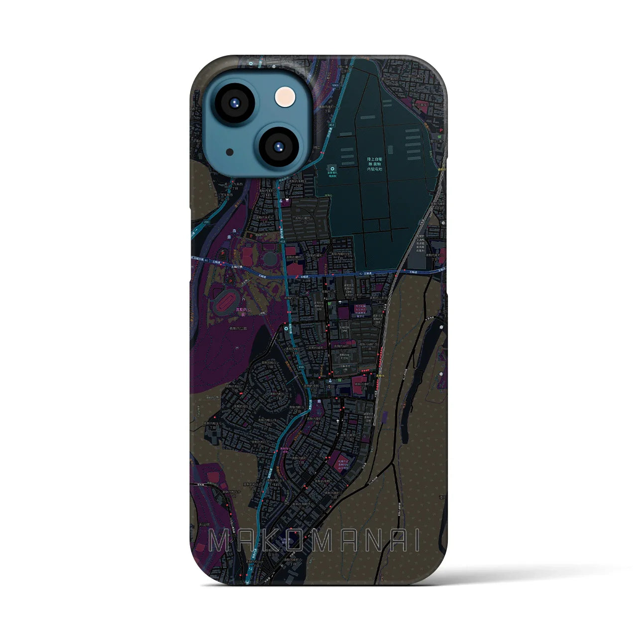 【真駒内(北海道)】地図柄iPhoneケース(バックカバータイプ)