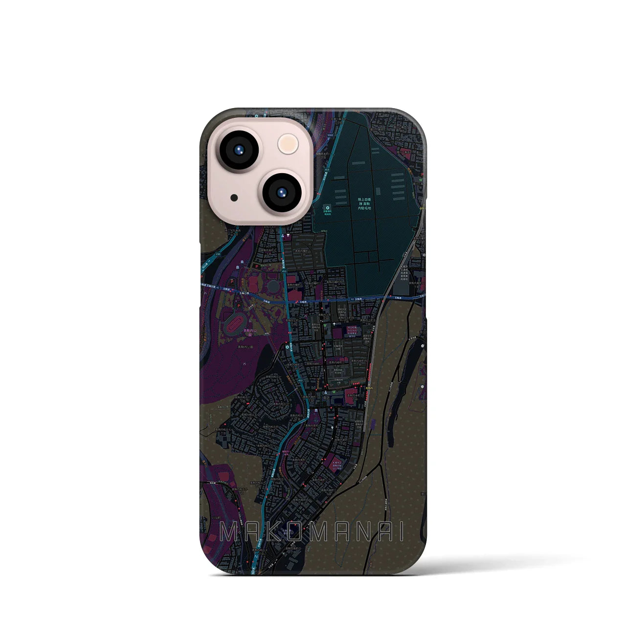 【真駒内(北海道)】地図柄iPhoneケース(バックカバータイプ)