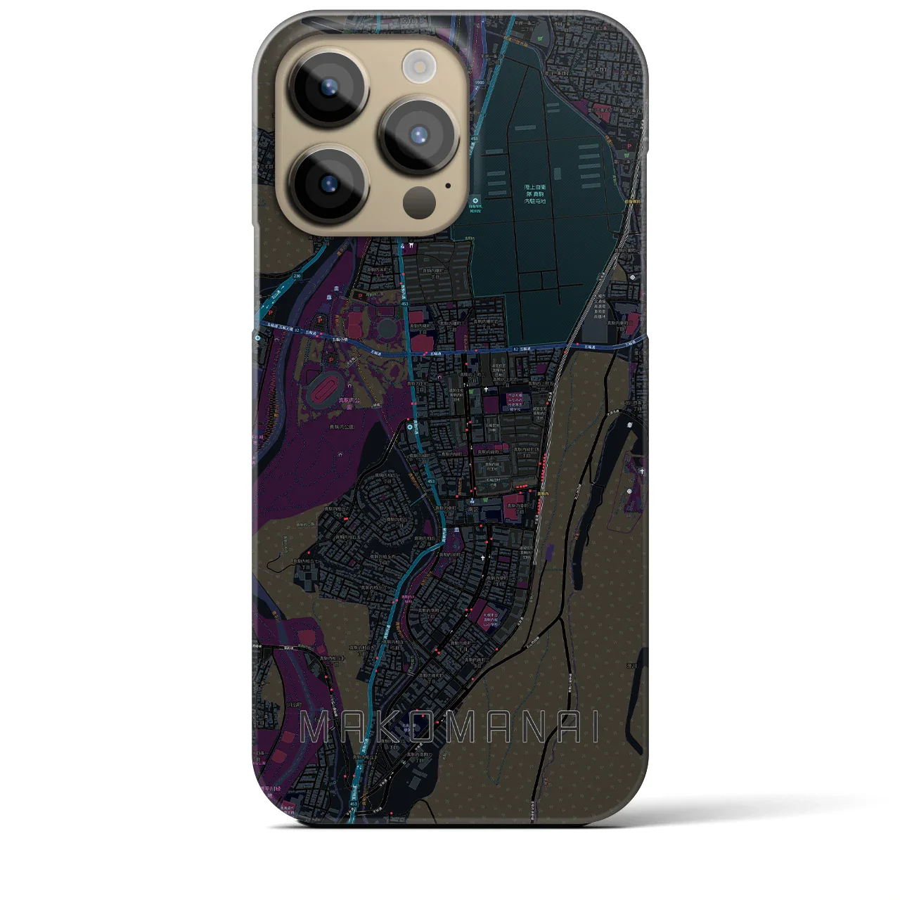 【真駒内(北海道)】地図柄iPhoneケース(バックカバータイプ)