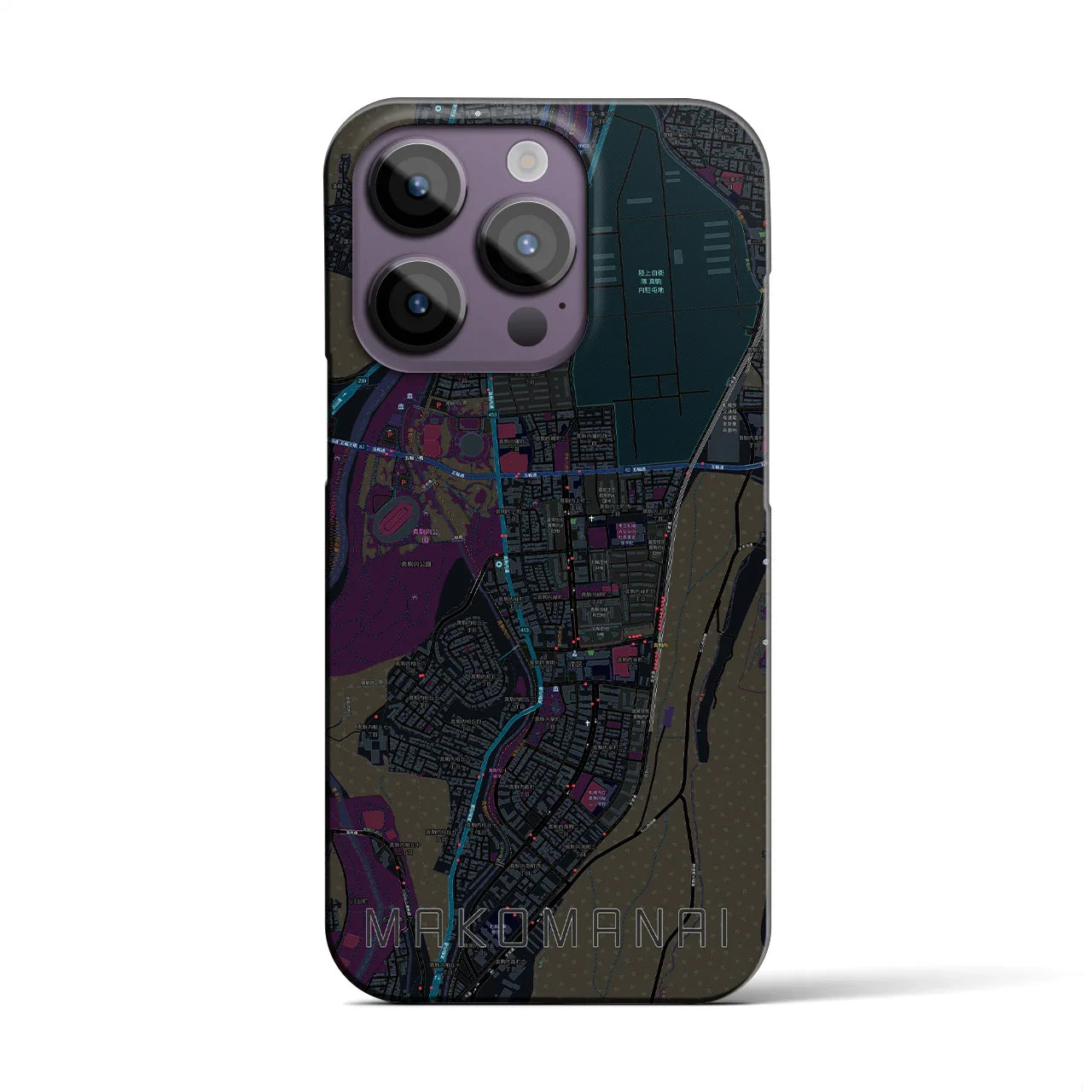 【真駒内(北海道)】地図柄iPhoneケース(バックカバータイプ)