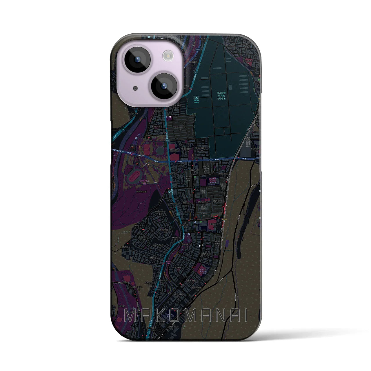【真駒内(北海道)】地図柄iPhoneケース(バックカバータイプ)