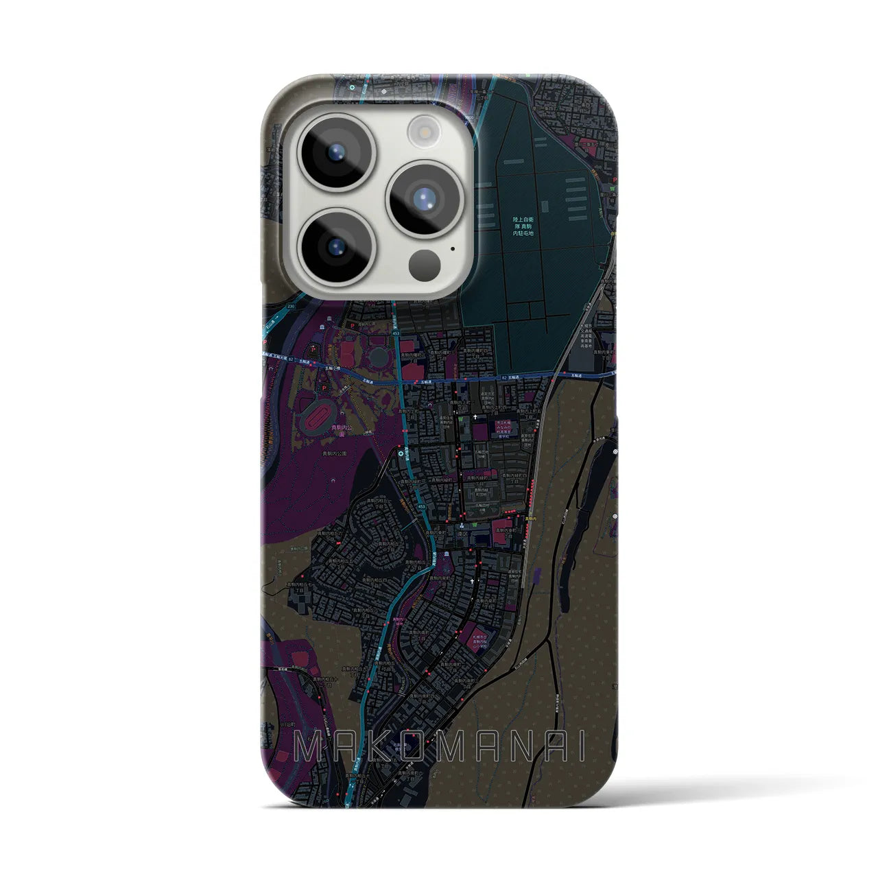 【真駒内(北海道)】地図柄iPhoneケース(バックカバータイプ)