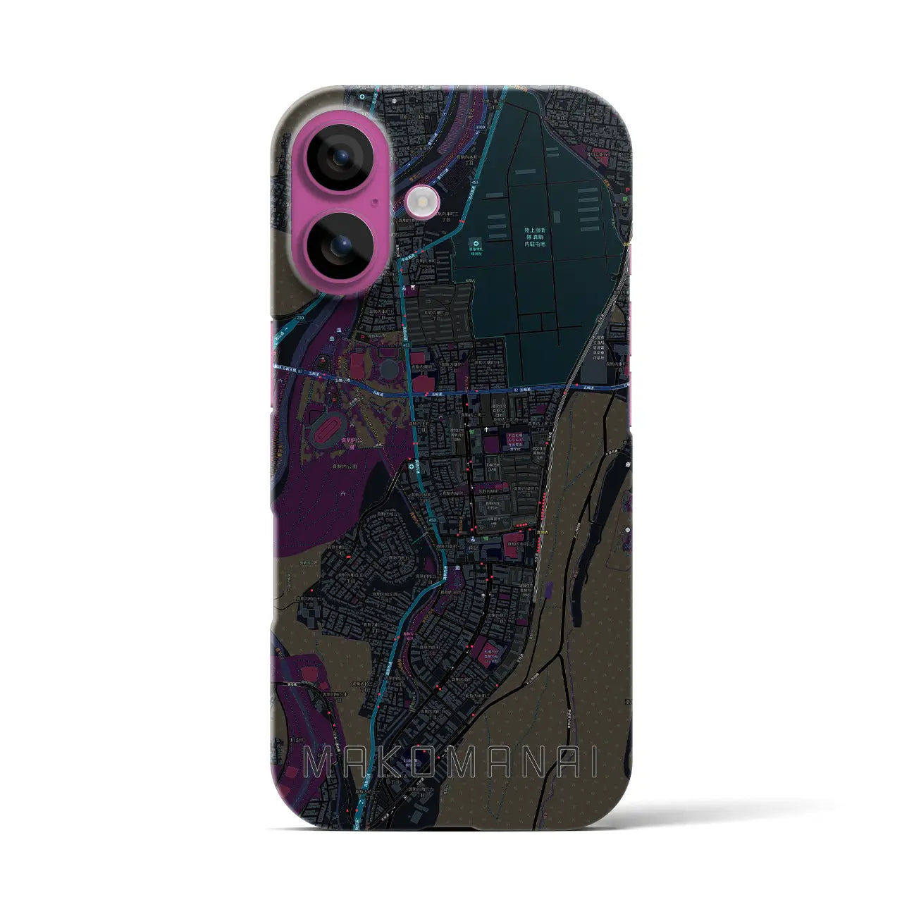 【真駒内(北海道)】地図柄iPhoneケース(バックカバータイプ)