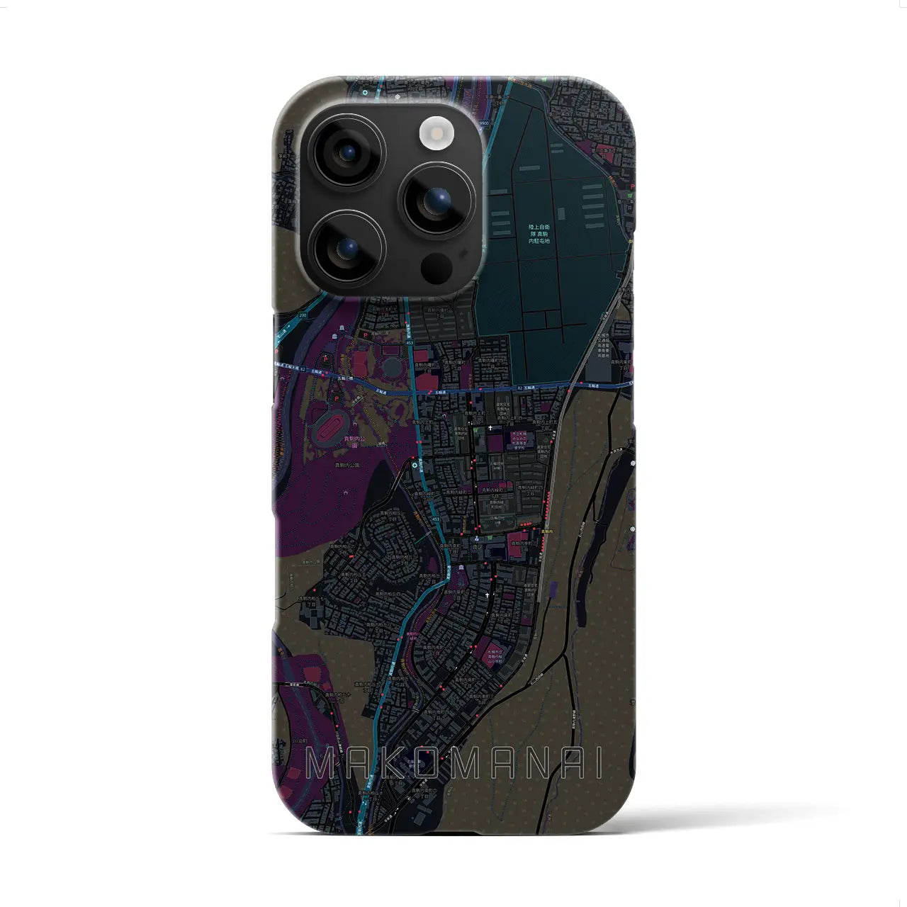【真駒内(北海道)】地図柄iPhoneケース(バックカバータイプ)