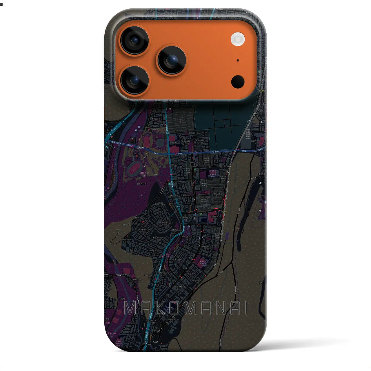 【真駒内(北海道)】地図柄iPhoneケース(バックカバータイプ)