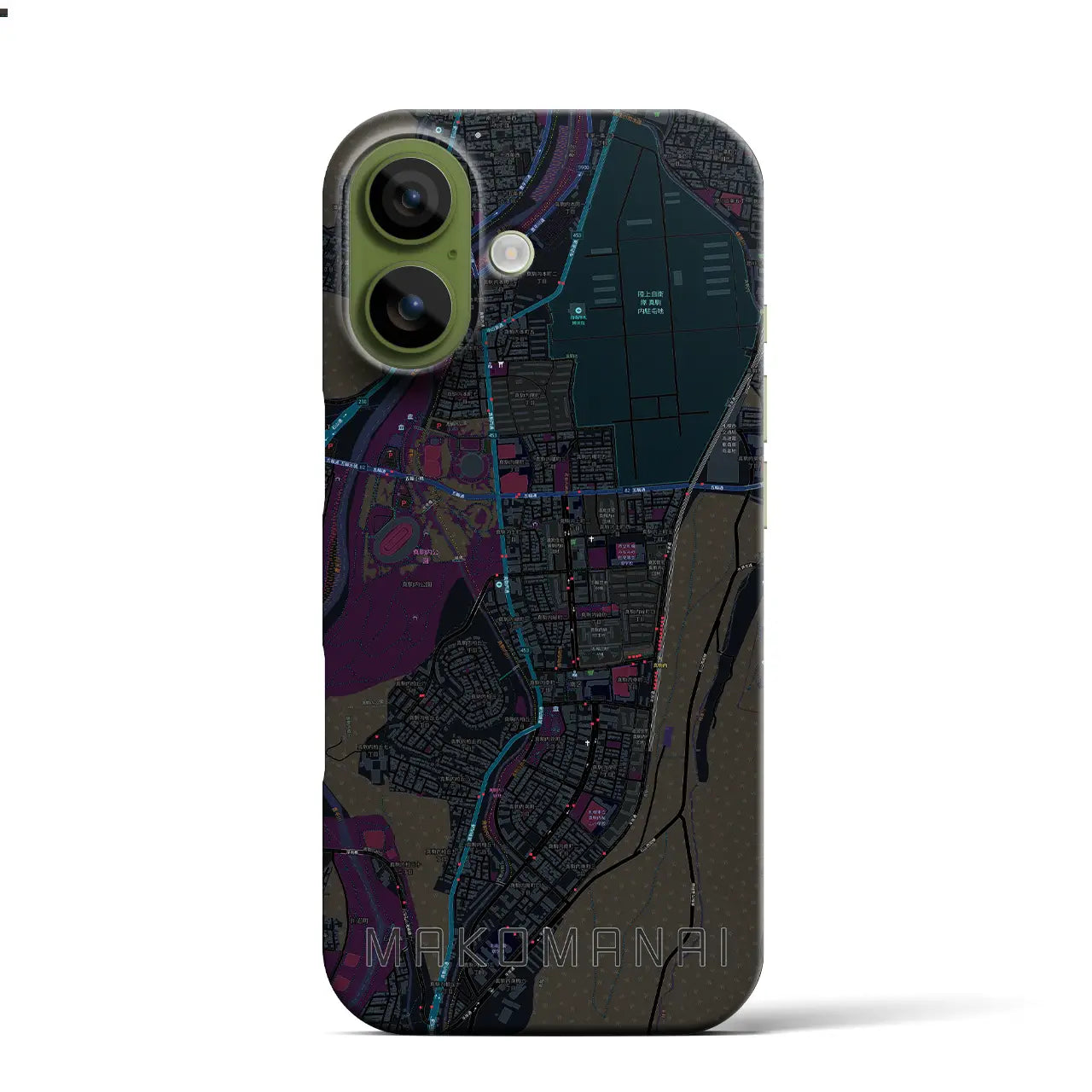 【真駒内(北海道)】地図柄iPhoneケース(バックカバータイプ)