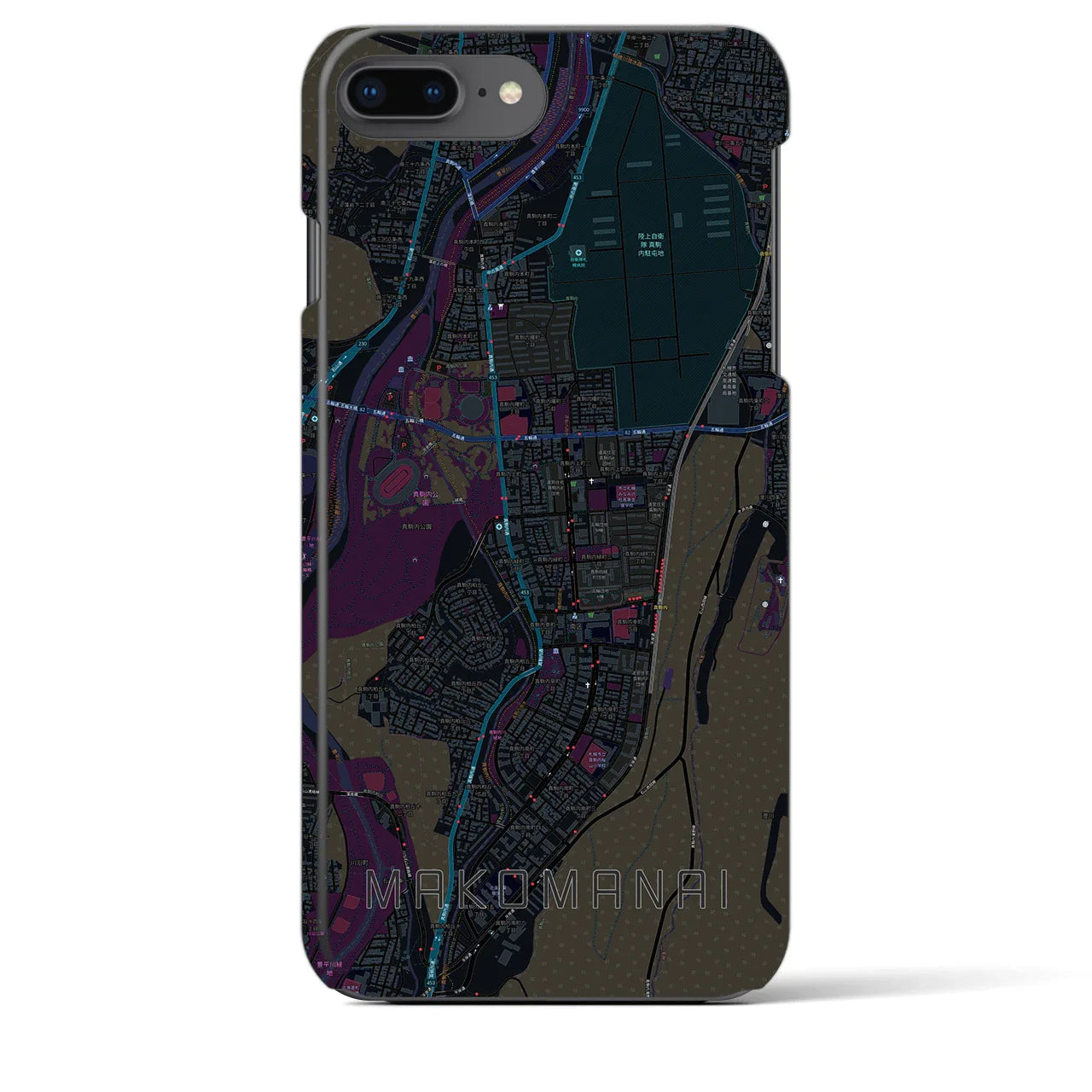 【真駒内(北海道)】地図柄iPhoneケース(バックカバータイプ)