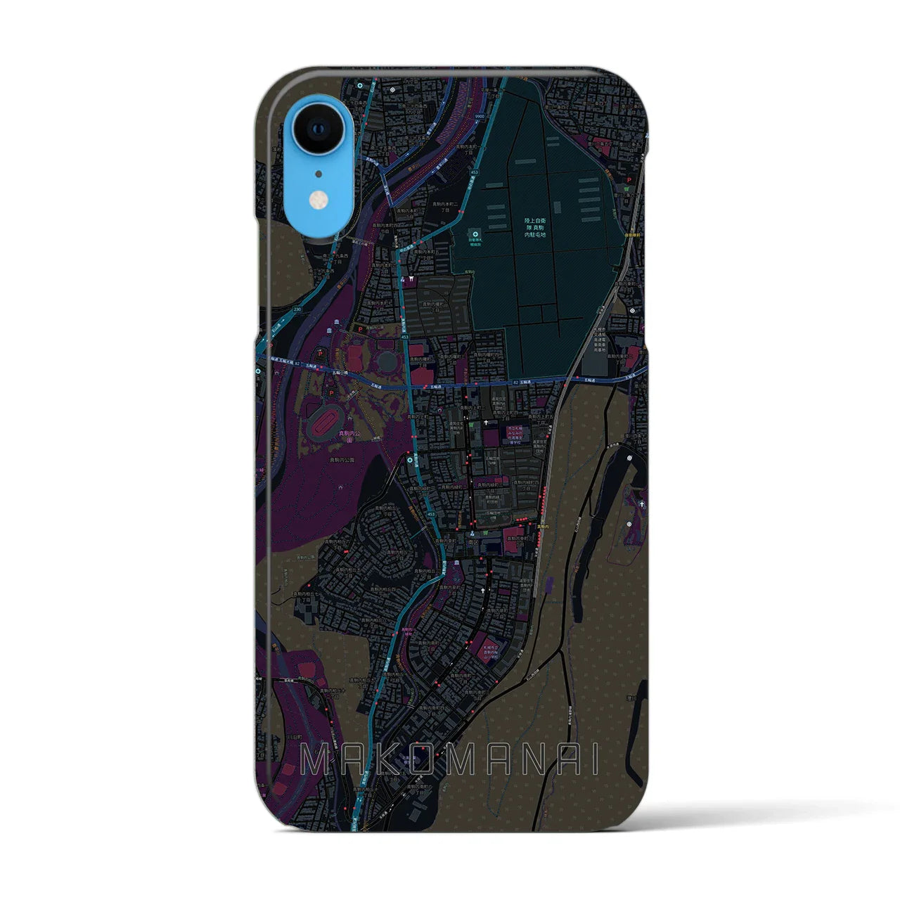 【真駒内(北海道)】地図柄iPhoneケース(バックカバータイプ)
