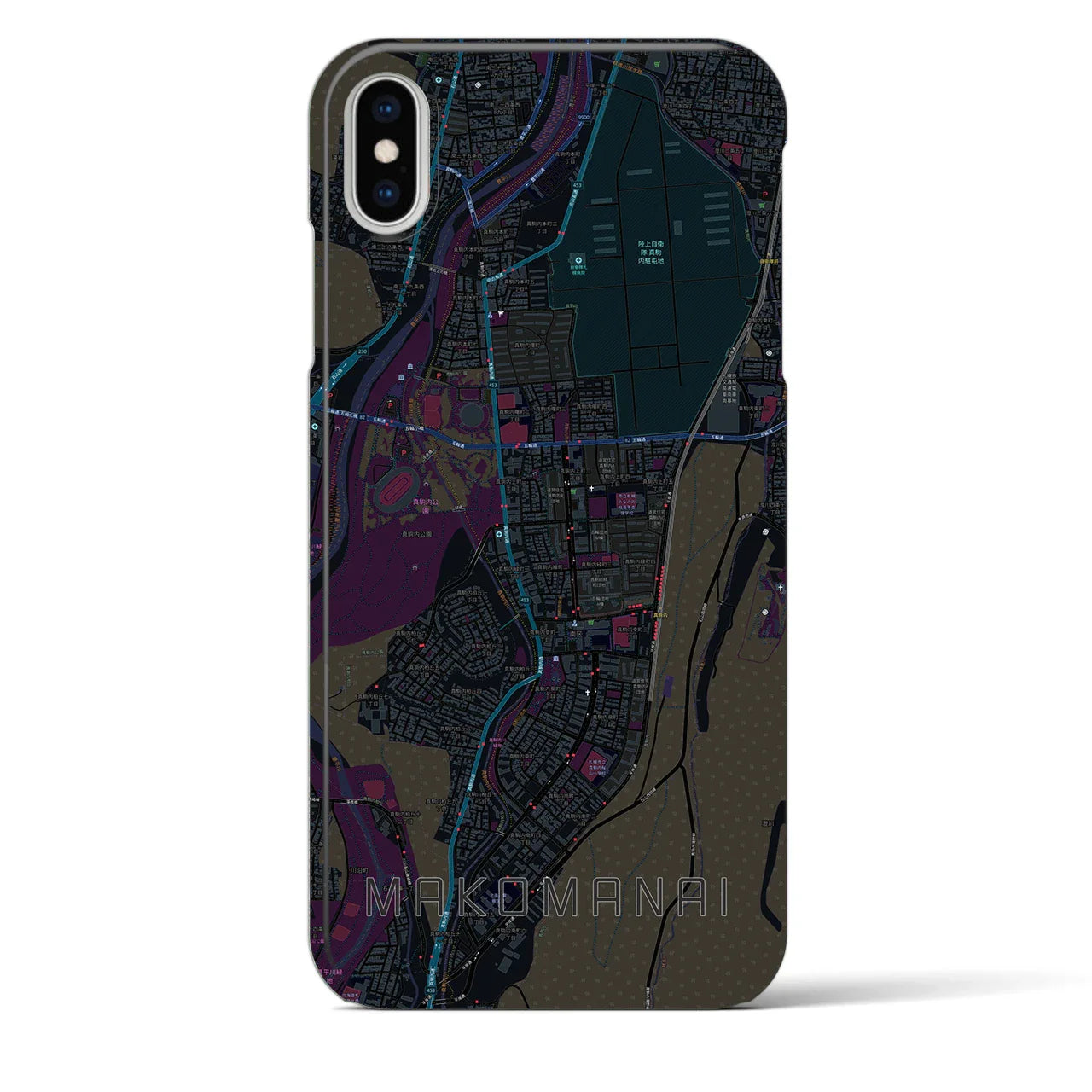 【真駒内(北海道)】地図柄iPhoneケース(バックカバータイプ)