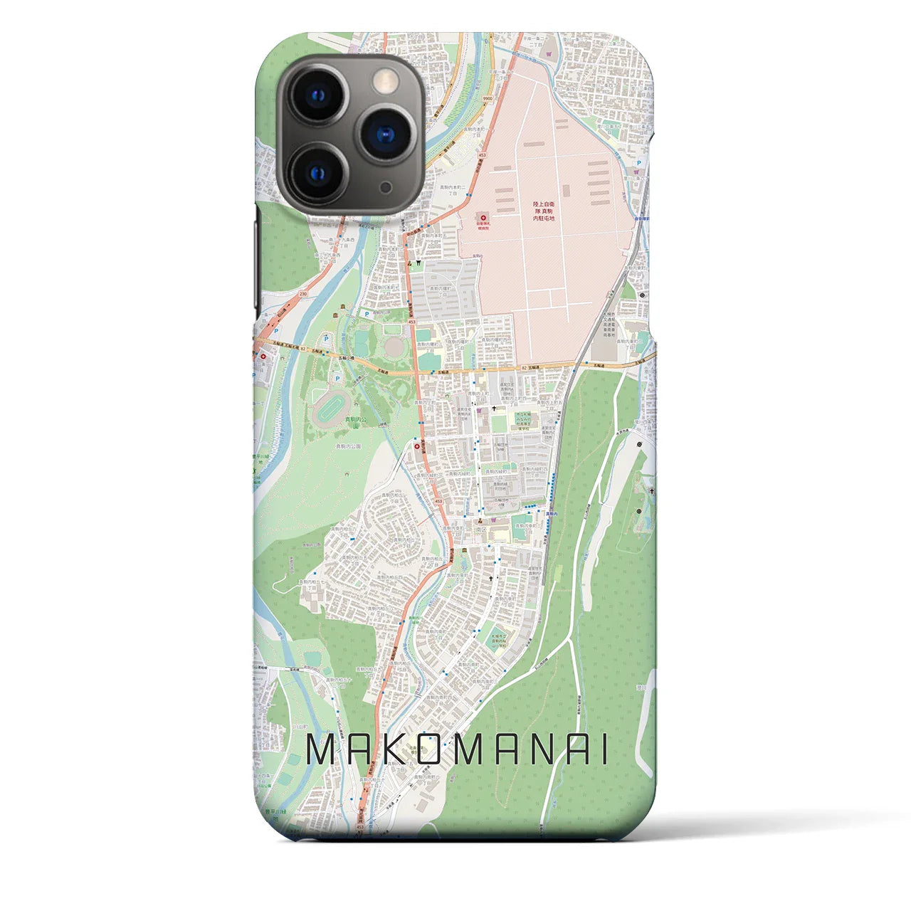 【真駒内(北海道)】地図柄iPhoneケース(バックカバータイプ)