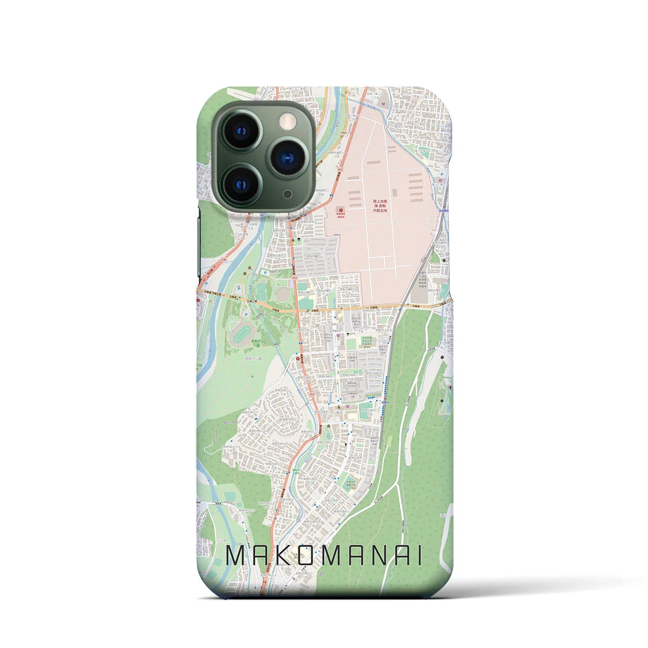 【真駒内(北海道)】地図柄iPhoneケース(バックカバータイプ)