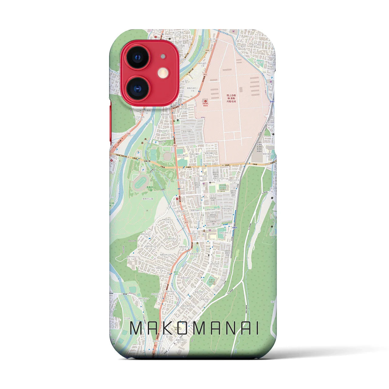 【真駒内(北海道)】地図柄iPhoneケース(バックカバータイプ)