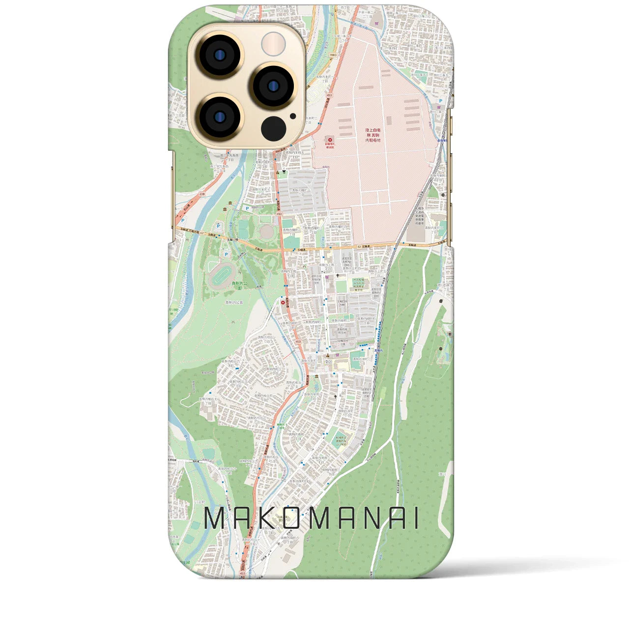 【真駒内(北海道)】地図柄iPhoneケース(バックカバータイプ)