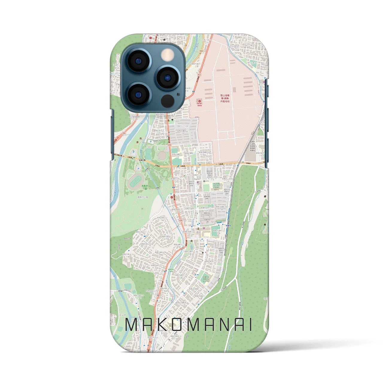 【真駒内(北海道)】地図柄iPhoneケース(バックカバータイプ)