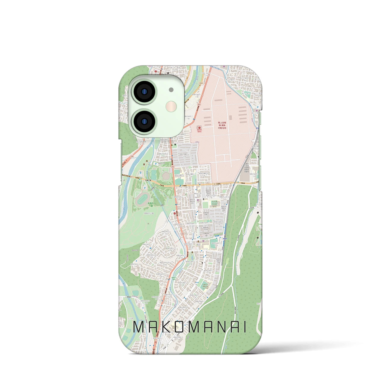 【真駒内(北海道)】地図柄iPhoneケース(バックカバータイプ)