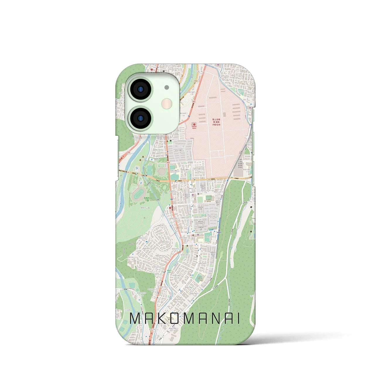 【真駒内(北海道)】地図柄iPhoneケース(バックカバータイプ)