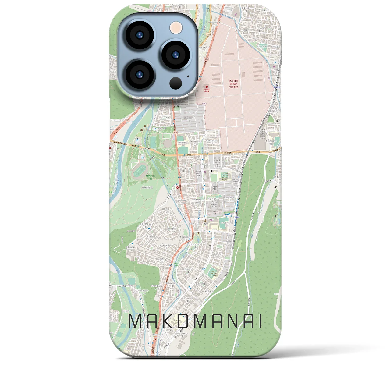 【真駒内(北海道)】地図柄iPhoneケース(バックカバータイプ)
