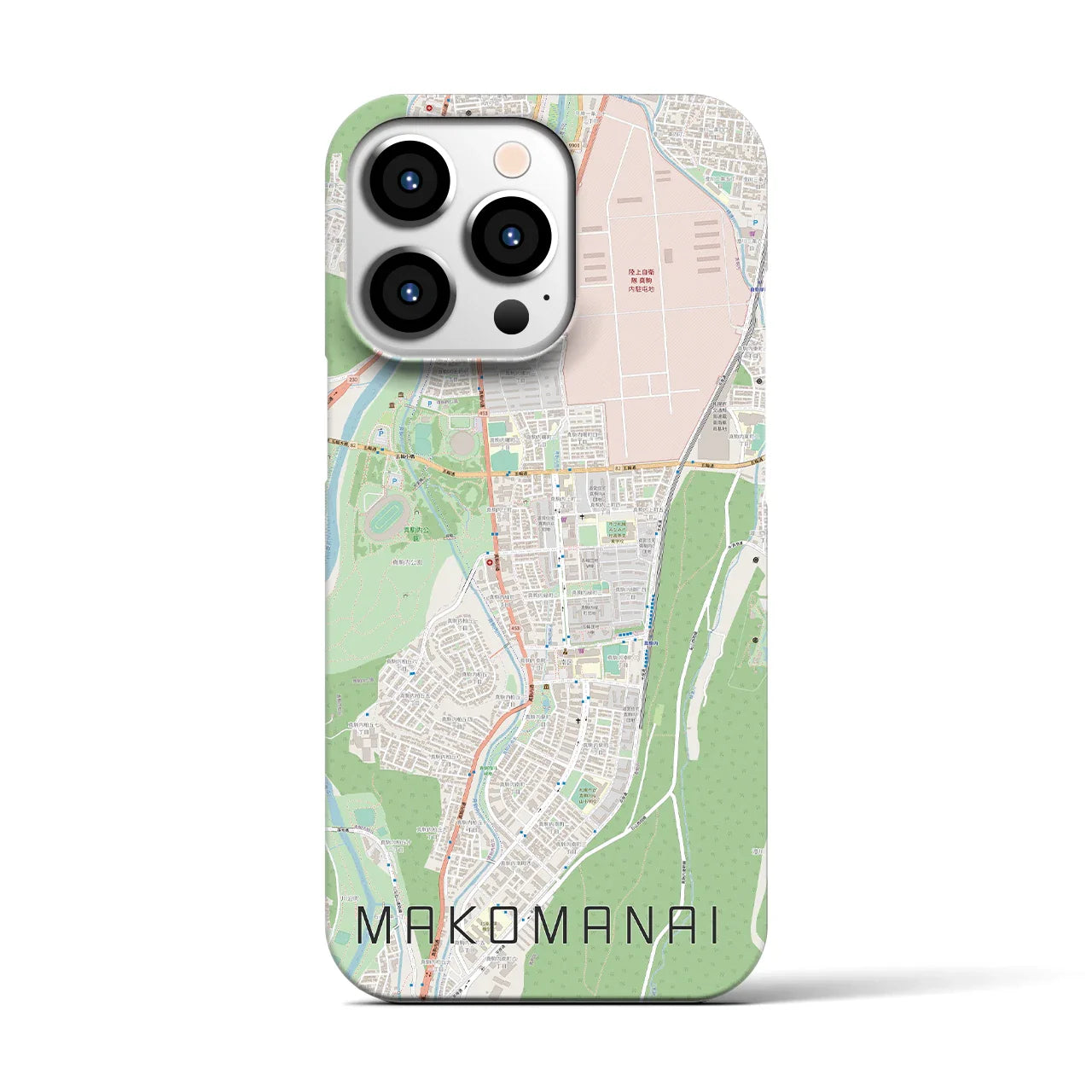 【真駒内(北海道)】地図柄iPhoneケース(バックカバータイプ)