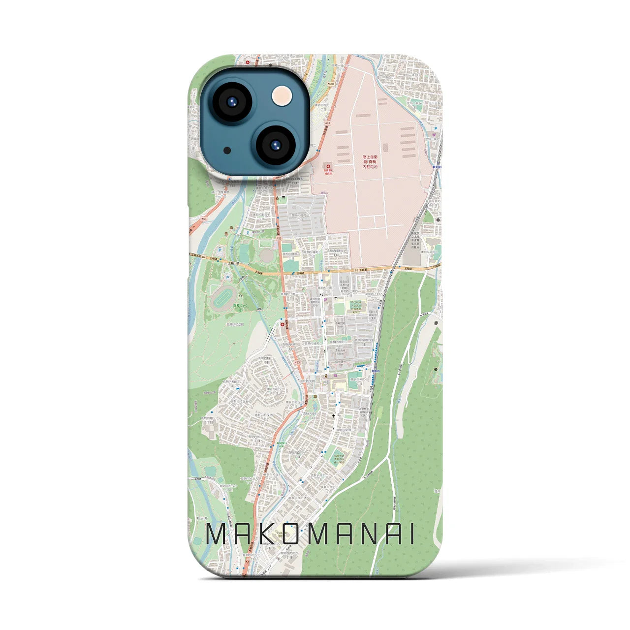 【真駒内(北海道)】地図柄iPhoneケース(バックカバータイプ)