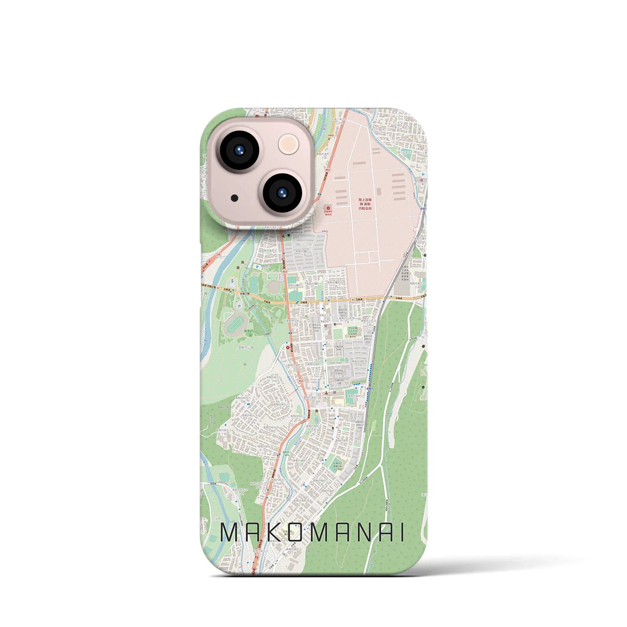 【真駒内(北海道)】地図柄iPhoneケース(バックカバータイプ)