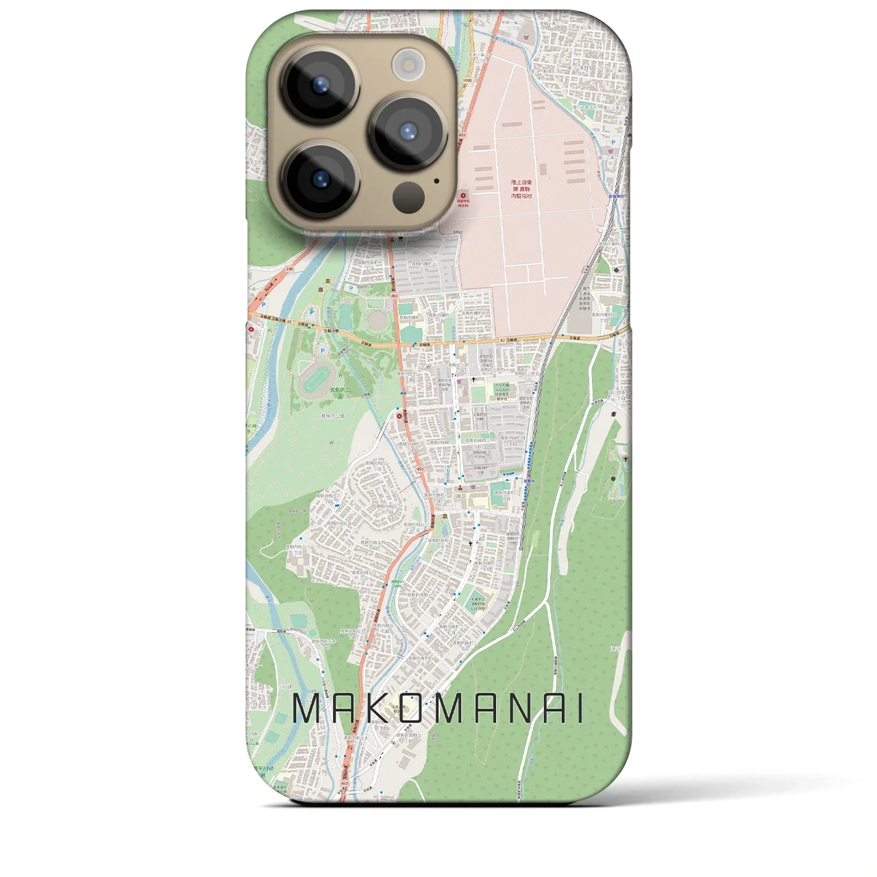 【真駒内(北海道)】地図柄iPhoneケース(バックカバータイプ)