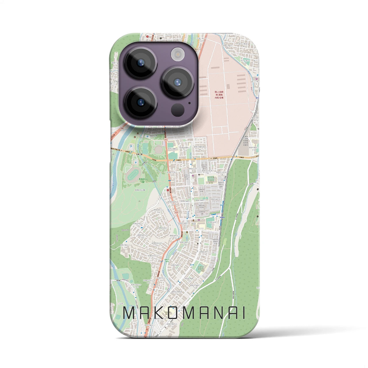 【真駒内(北海道)】地図柄iPhoneケース(バックカバータイプ)