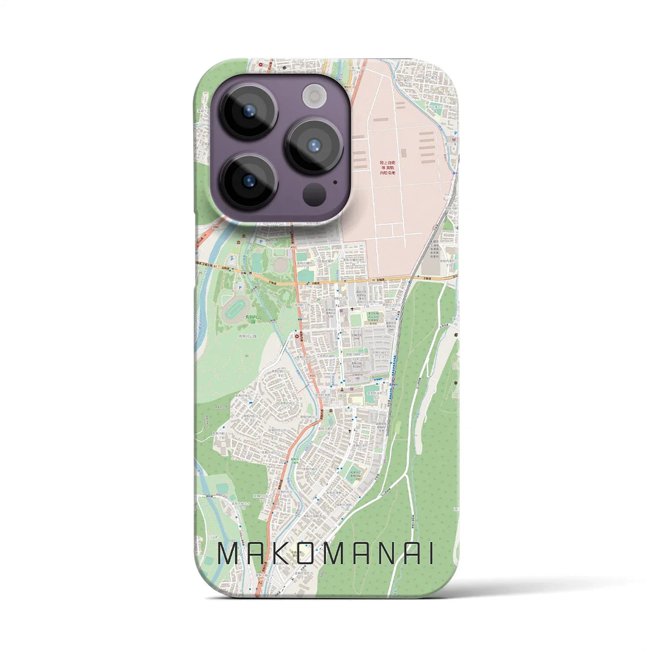 【真駒内(北海道)】地図柄iPhoneケース(バックカバータイプ)
