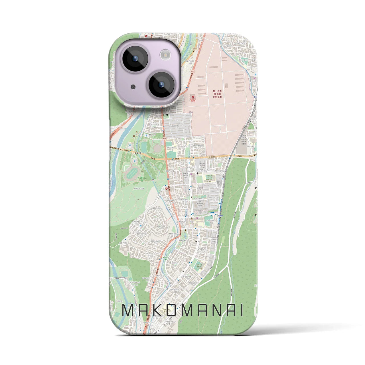 【真駒内(北海道)】地図柄iPhoneケース(バックカバータイプ)