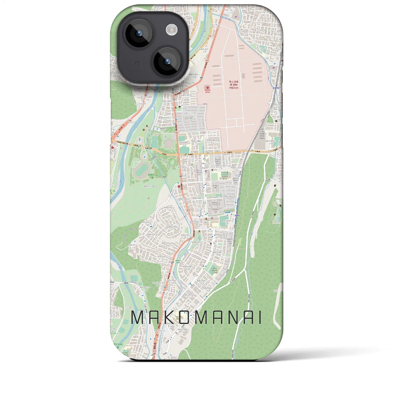 【真駒内(北海道)】地図柄iPhoneケース(バックカバータイプ)
