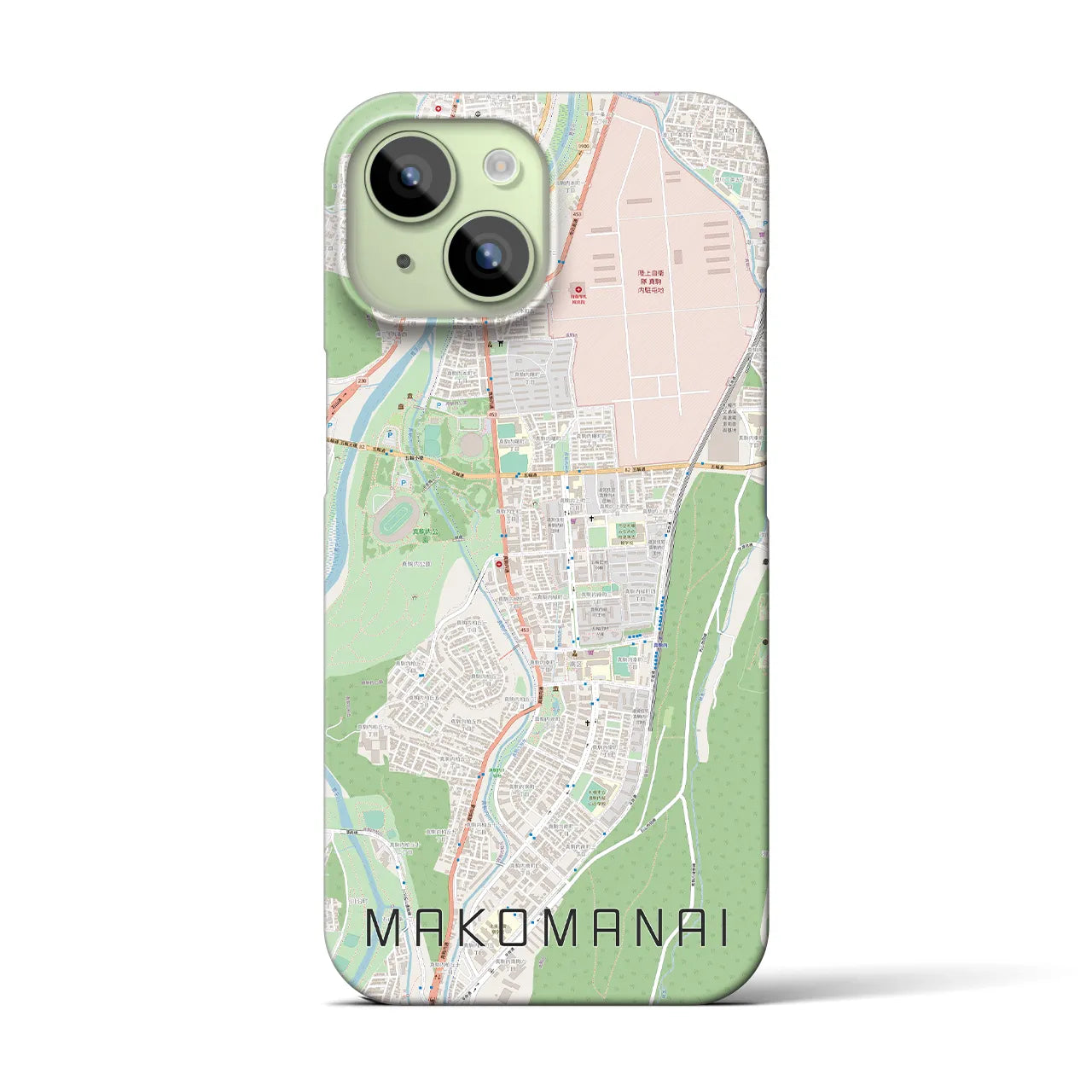 【真駒内(北海道)】地図柄iPhoneケース(バックカバータイプ)