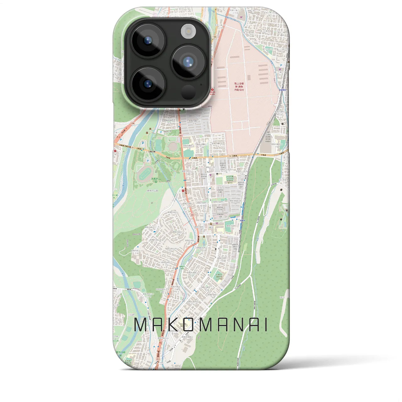 【真駒内(北海道)】地図柄iPhoneケース(バックカバータイプ)