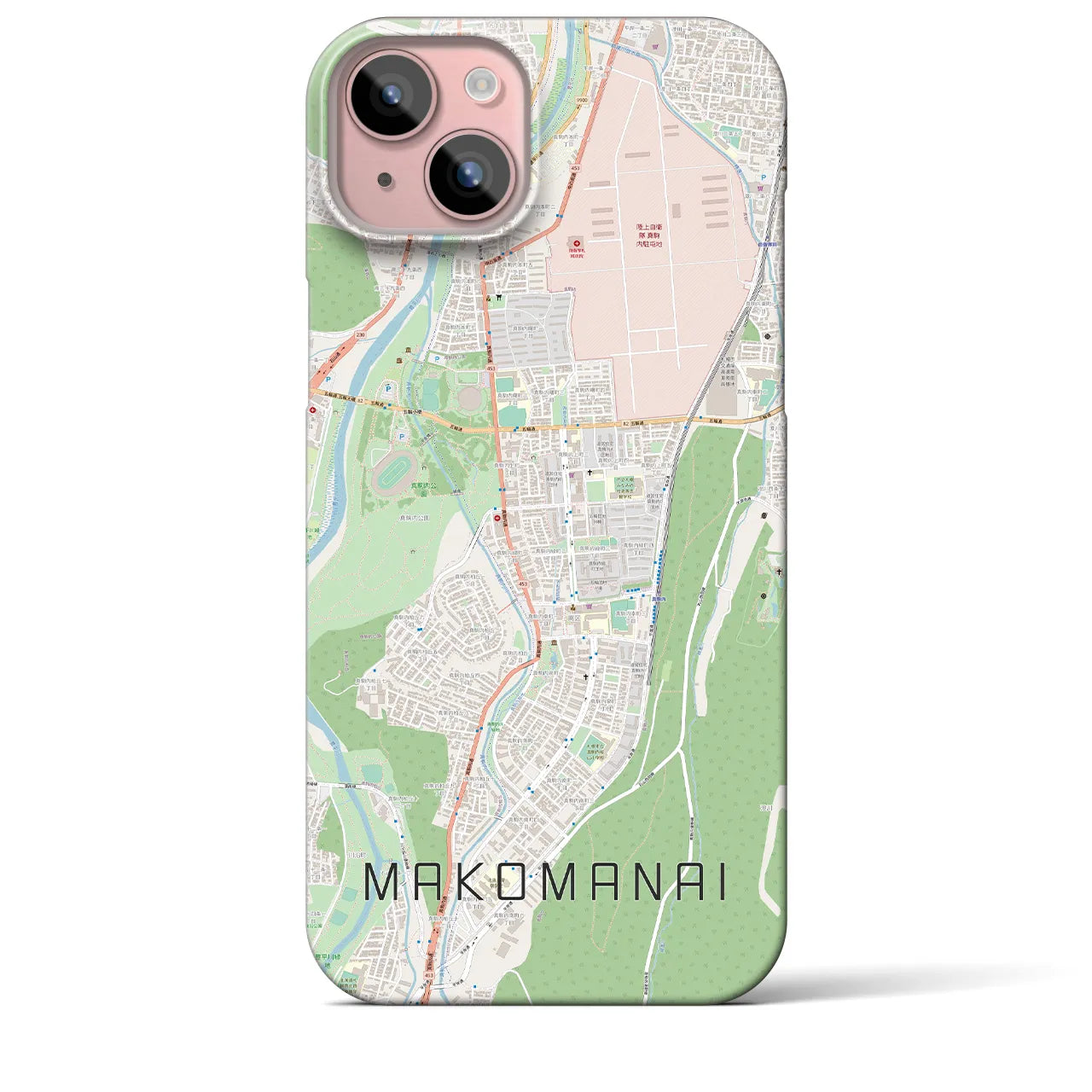 【真駒内(北海道)】地図柄iPhoneケース(バックカバータイプ)