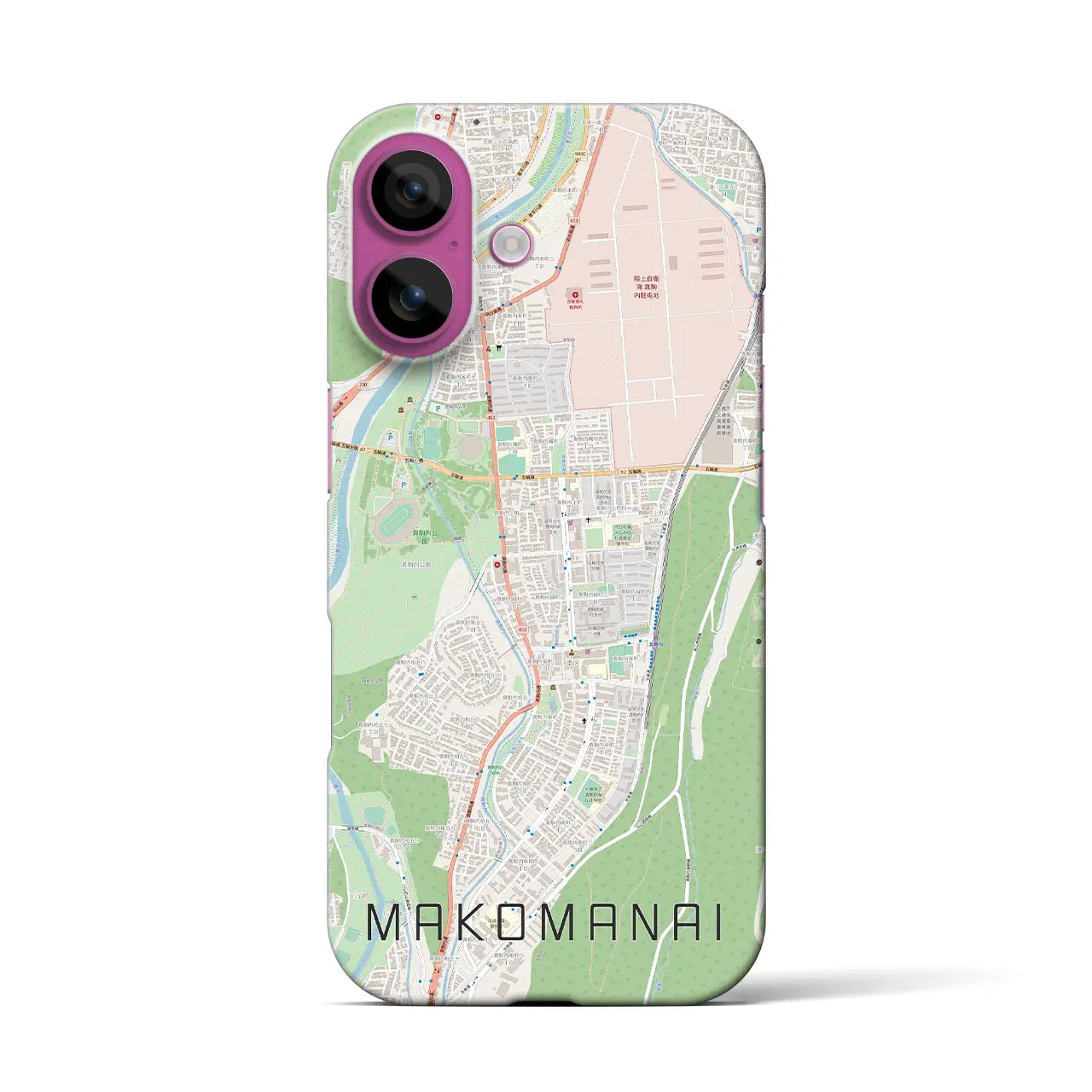 【真駒内(北海道)】地図柄iPhoneケース(バックカバータイプ)