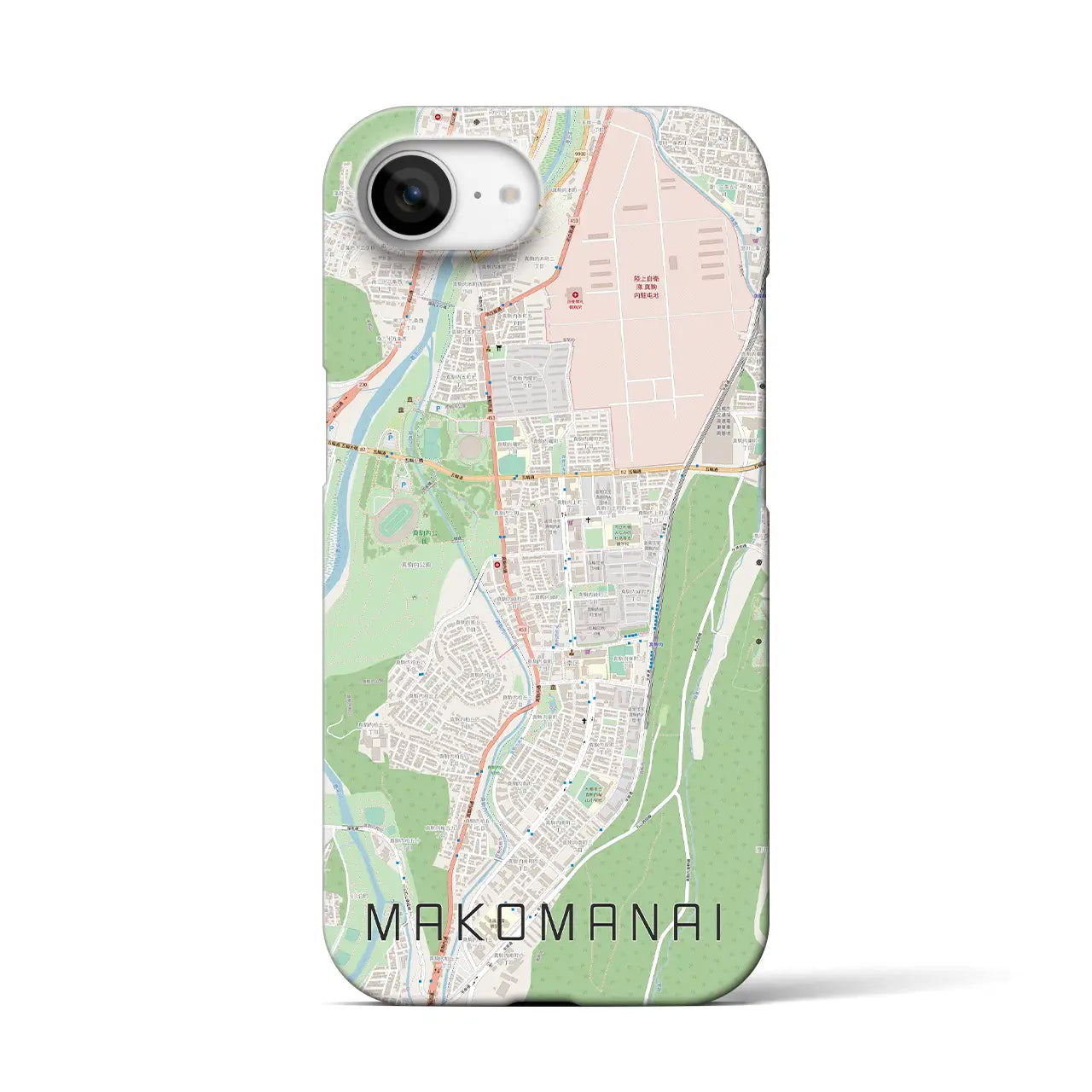 【真駒内(北海道)】地図柄iPhoneケース(バックカバータイプ)