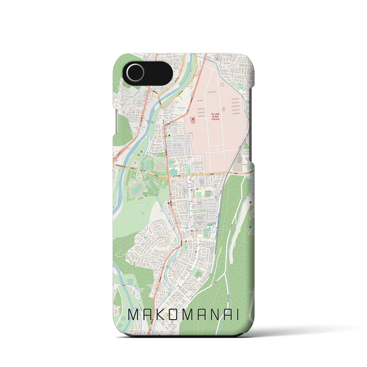 【真駒内(北海道)】地図柄iPhoneケース(バックカバータイプ)