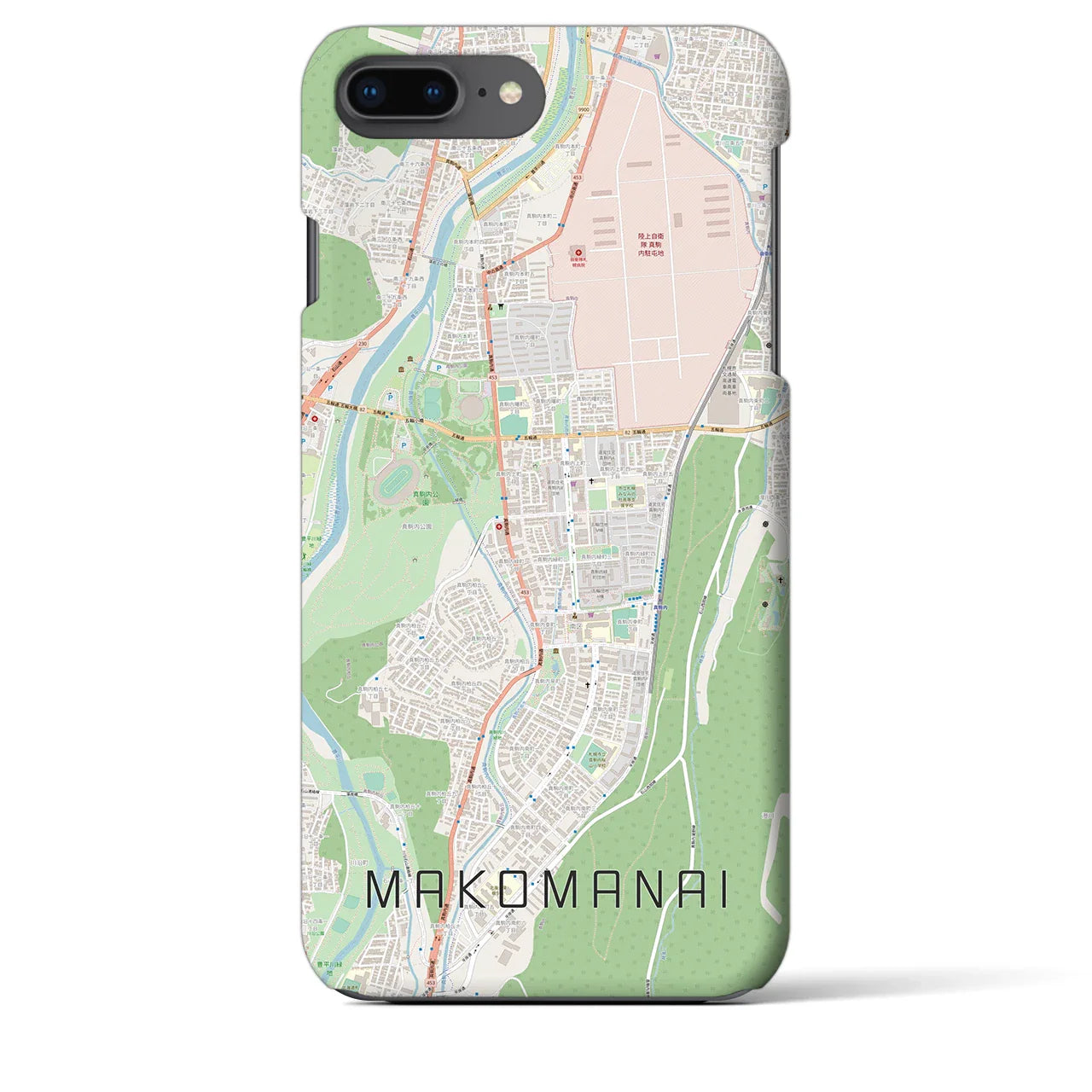 【真駒内(北海道)】地図柄iPhoneケース(バックカバータイプ)