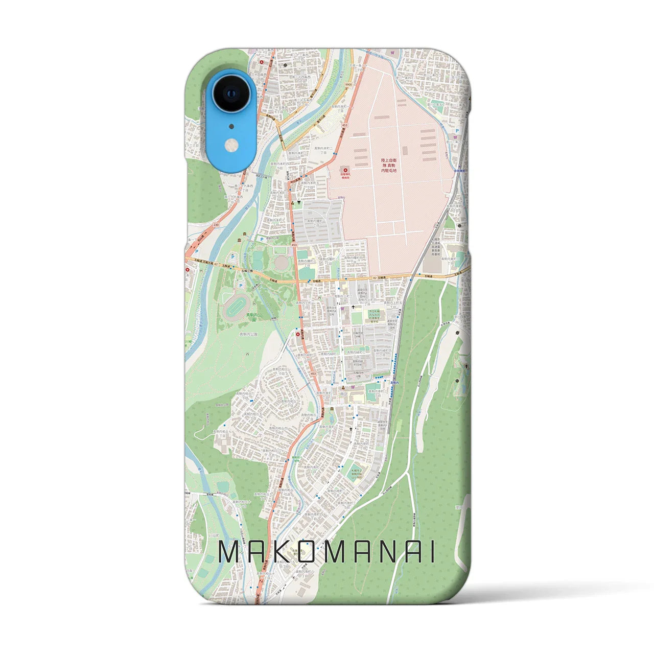 【真駒内(北海道)】地図柄iPhoneケース(バックカバータイプ)