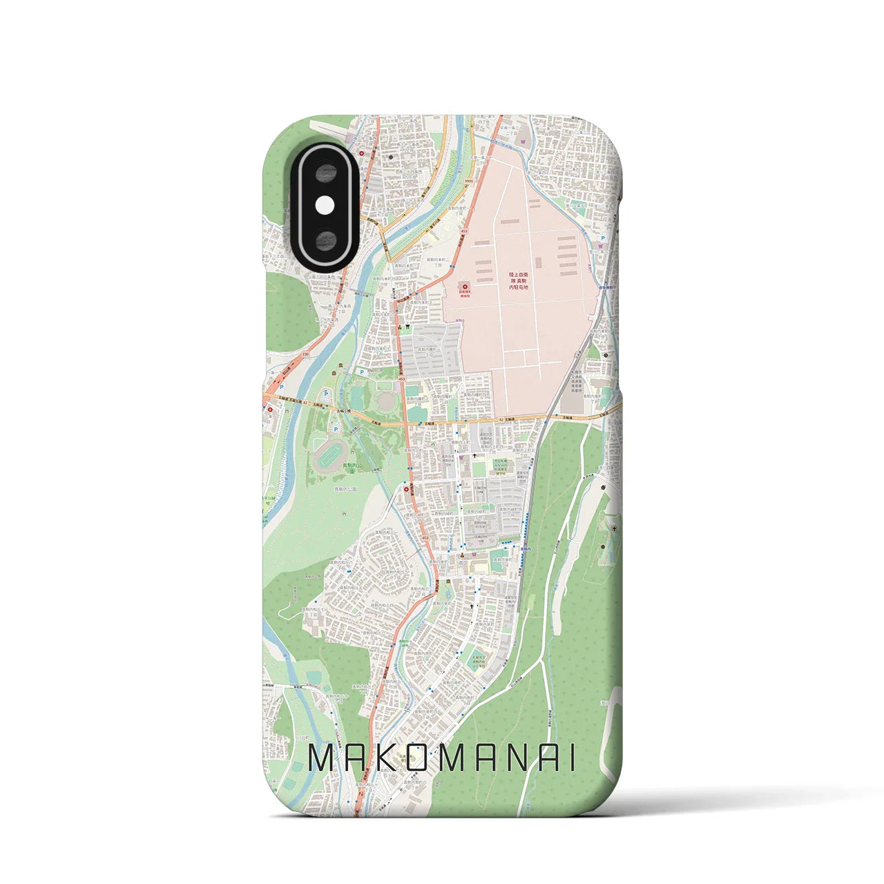 【真駒内(北海道)】地図柄iPhoneケース(バックカバータイプ)