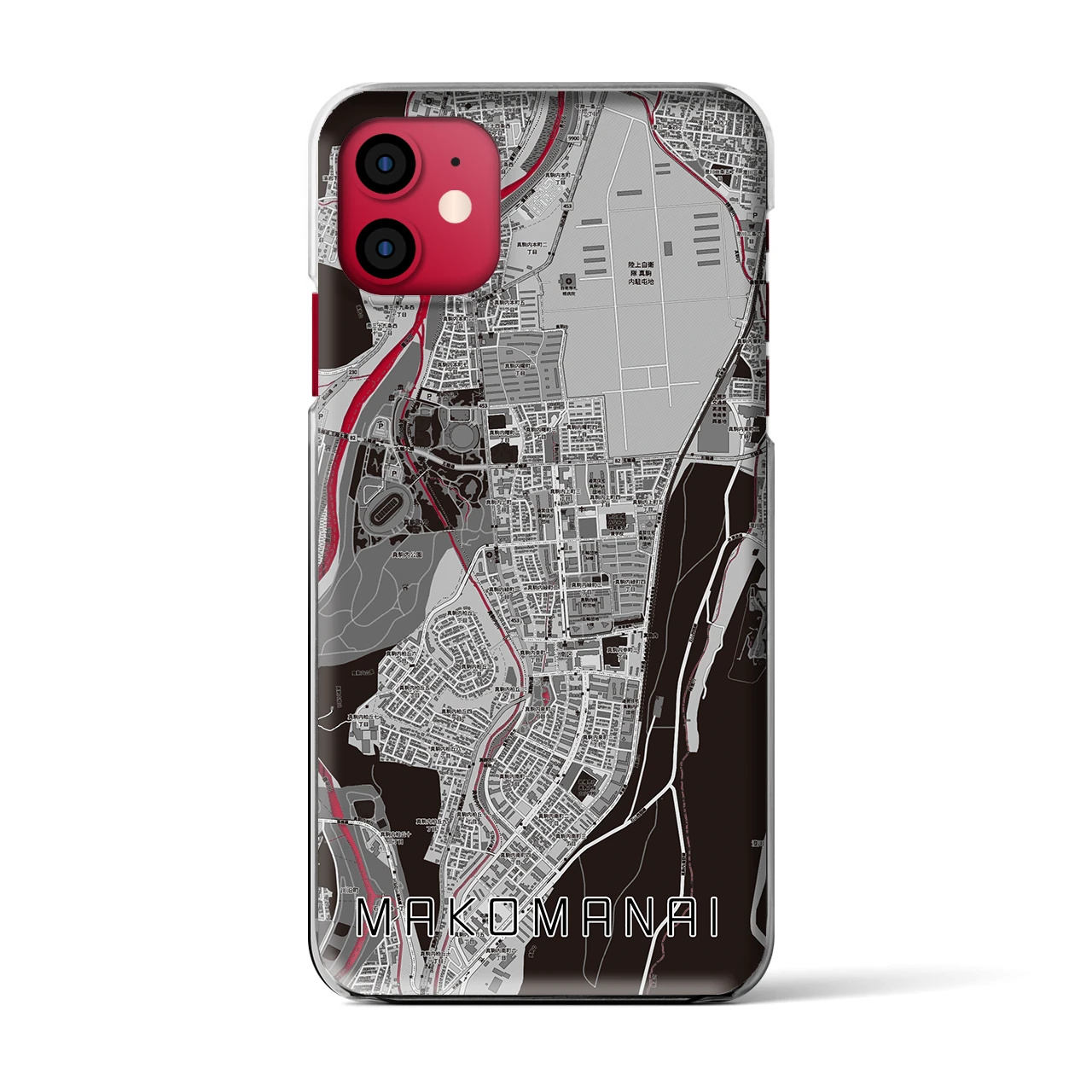 【真駒内(北海道)】地図柄iPhoneケース(クリアタイプ)
