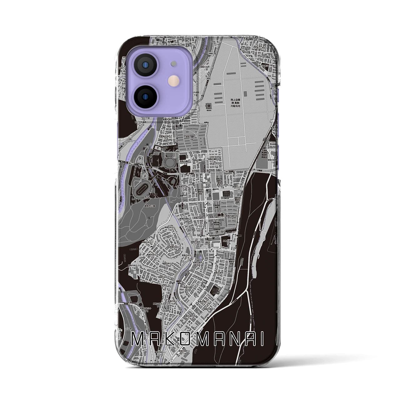 【真駒内(北海道)】地図柄iPhoneケース(クリアタイプ)
