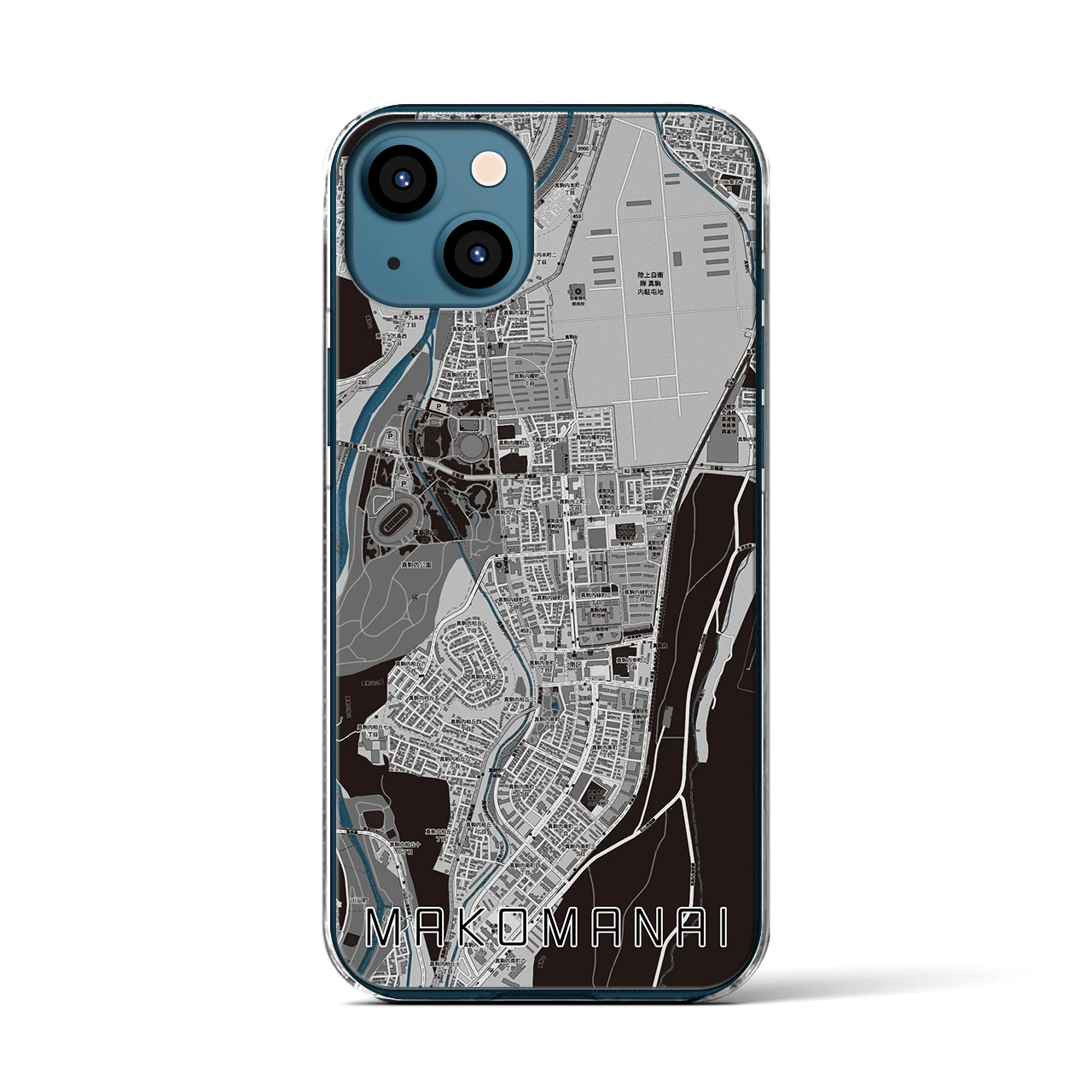 【真駒内(北海道)】地図柄iPhoneケース(クリアタイプ)