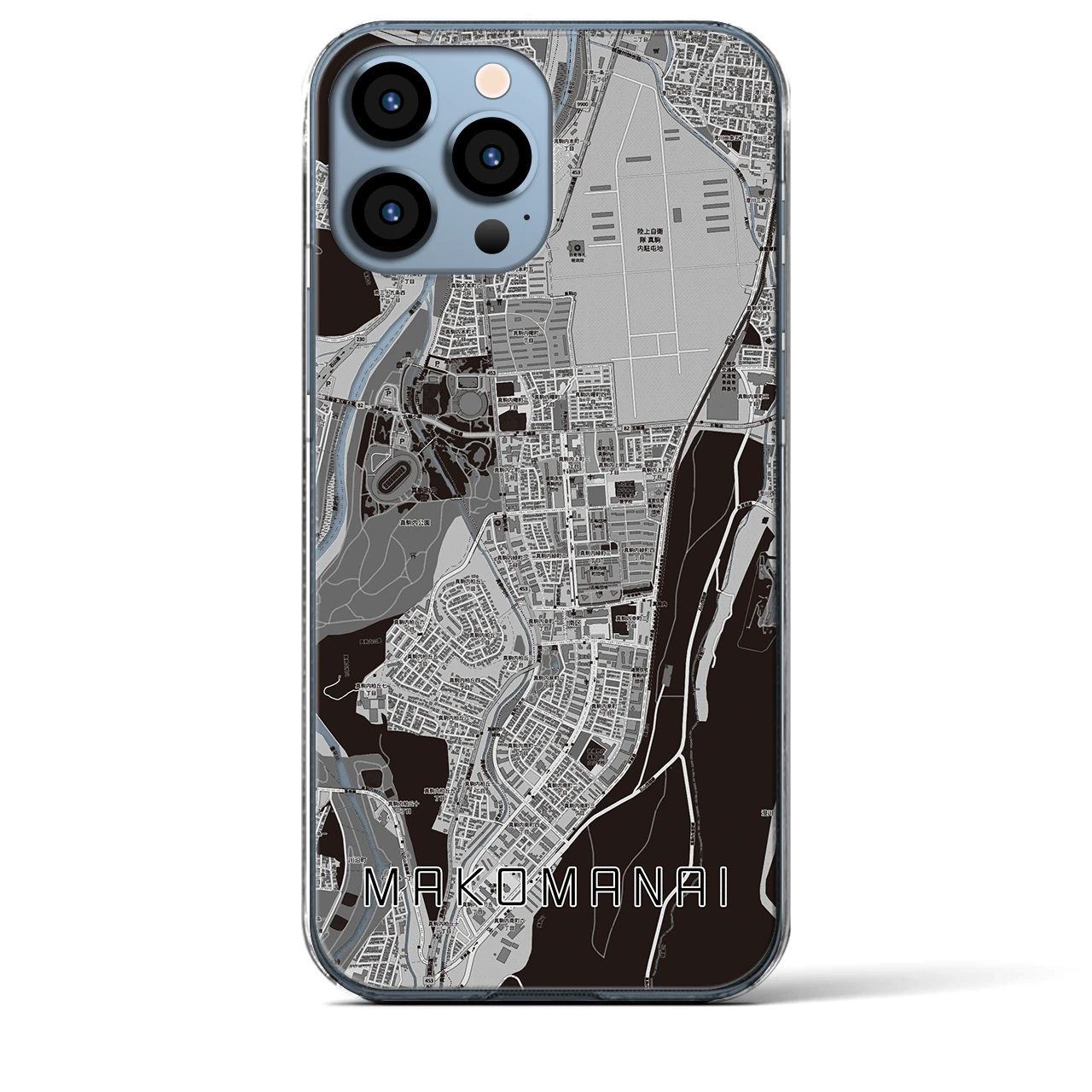 【真駒内(北海道)】地図柄iPhoneケース(クリアタイプ)