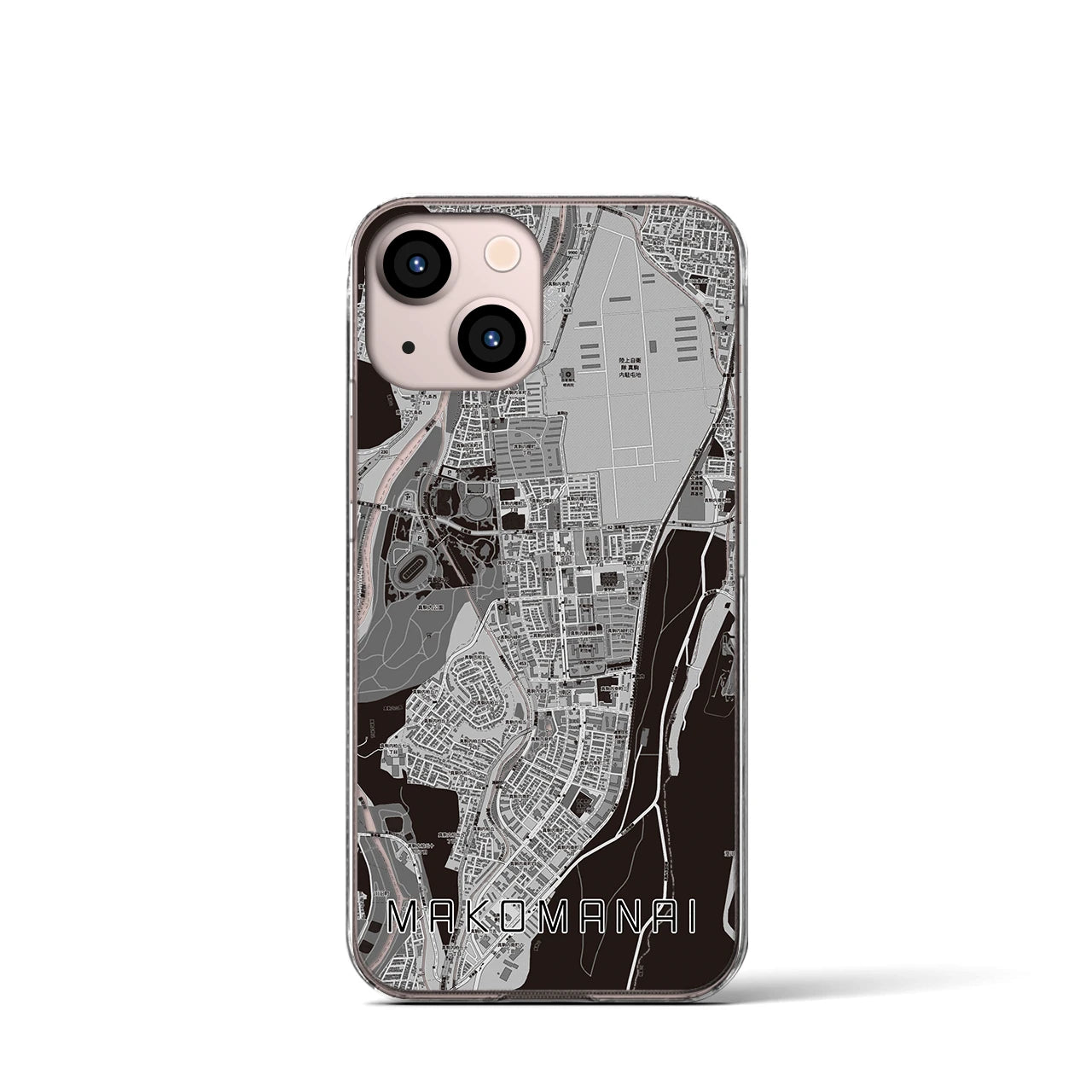 【真駒内(北海道)】地図柄iPhoneケース(クリアタイプ)