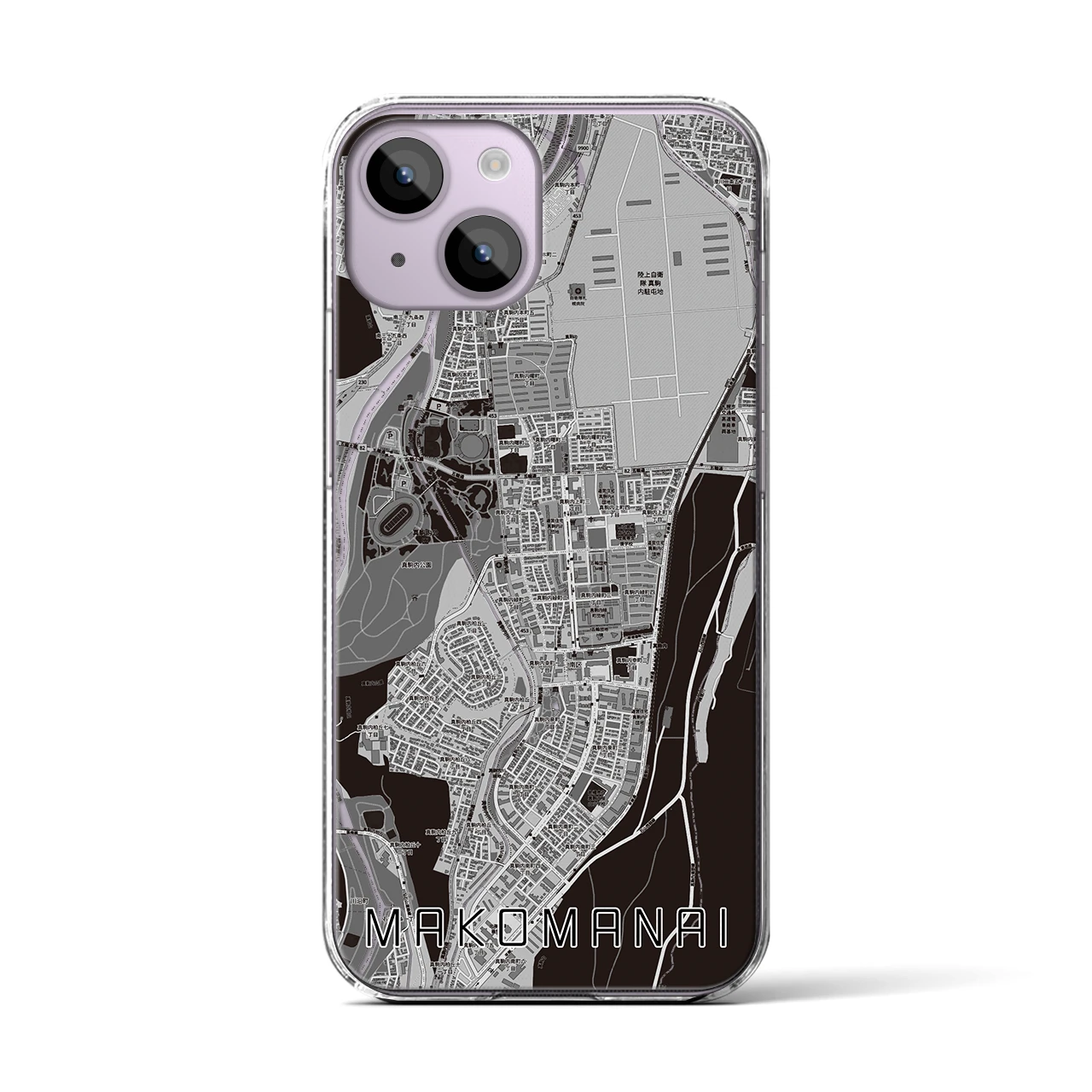 【真駒内(北海道)】地図柄iPhoneケース(クリアタイプ)