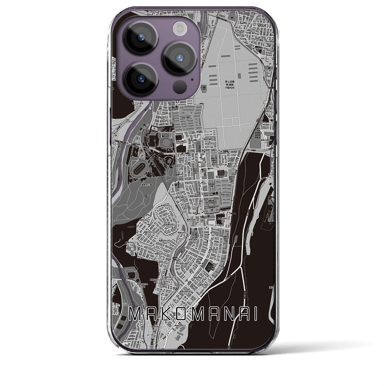 【真駒内(北海道)】地図柄iPhoneケース(クリアタイプ)