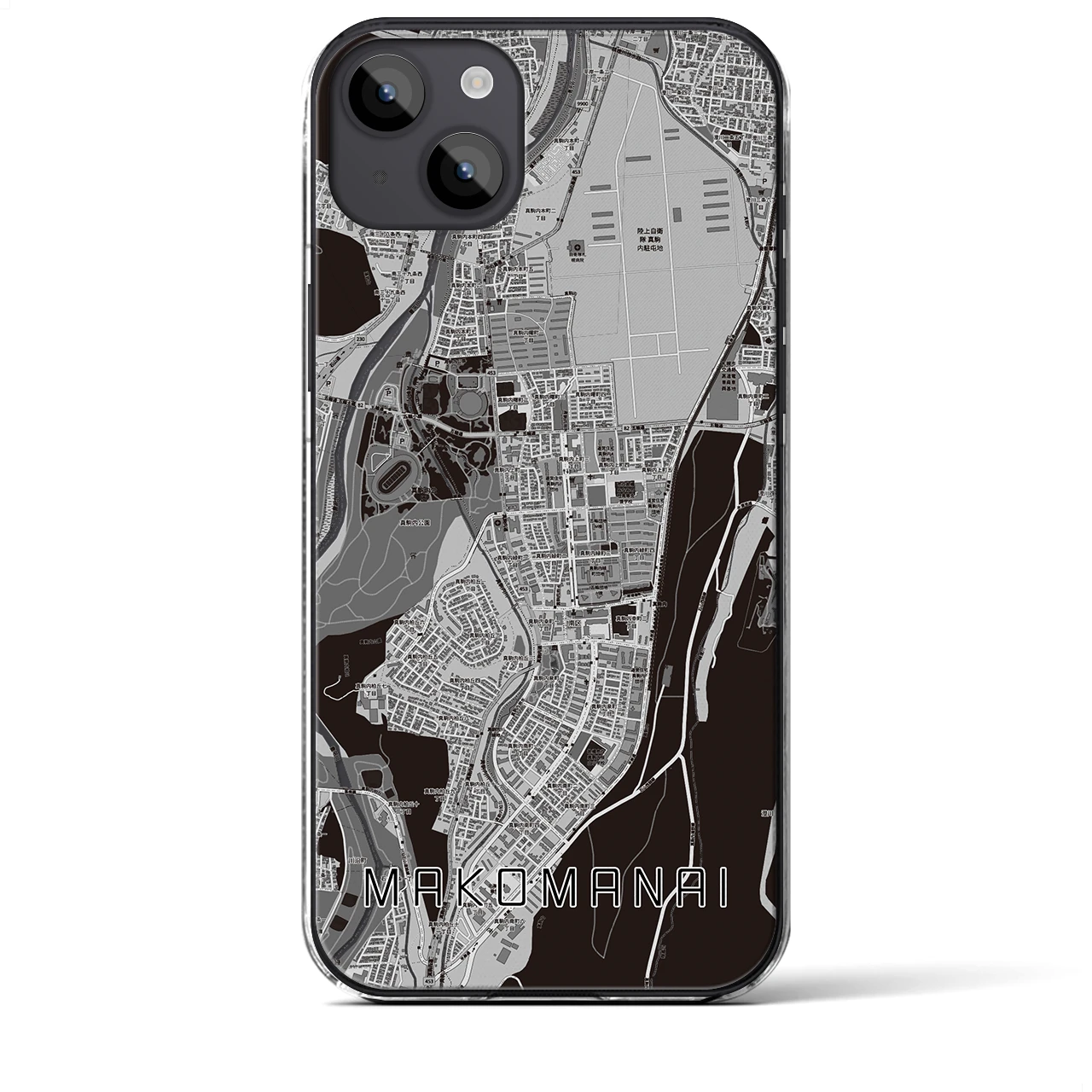 【真駒内(北海道)】地図柄iPhoneケース(クリアタイプ)