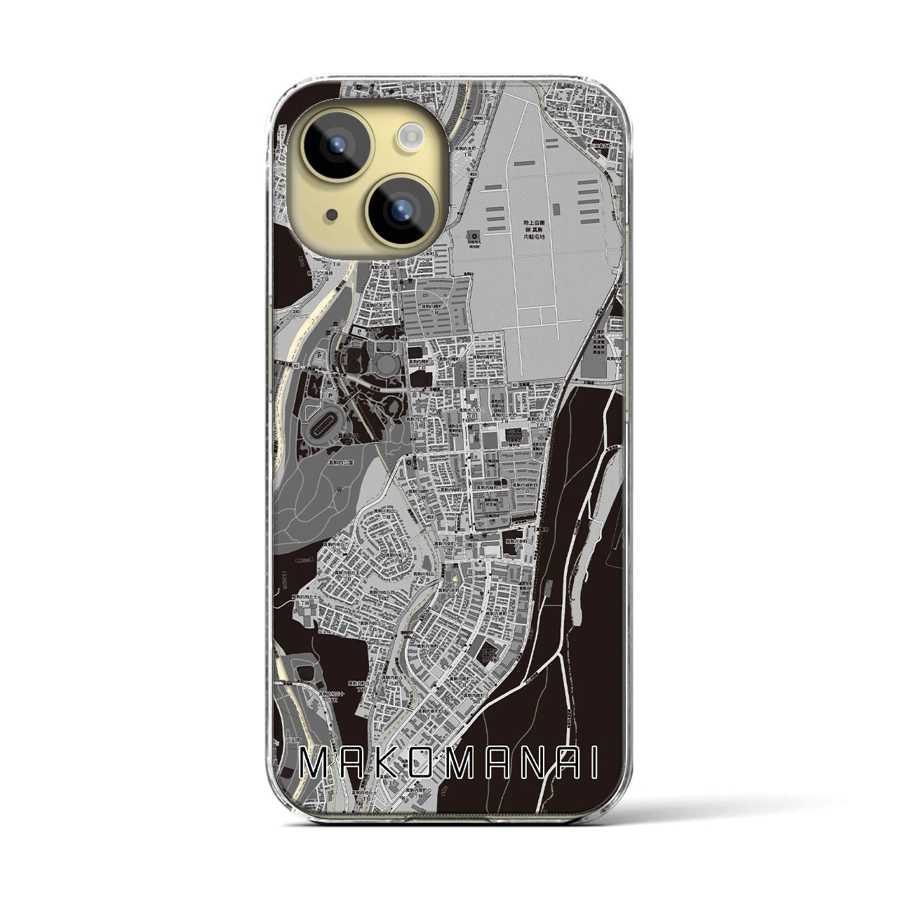 【真駒内(北海道)】地図柄iPhoneケース(クリアタイプ)