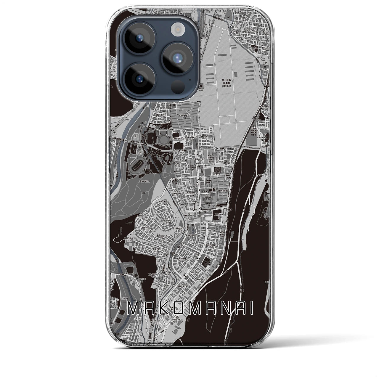 【真駒内(北海道)】地図柄iPhoneケース(クリアタイプ)
